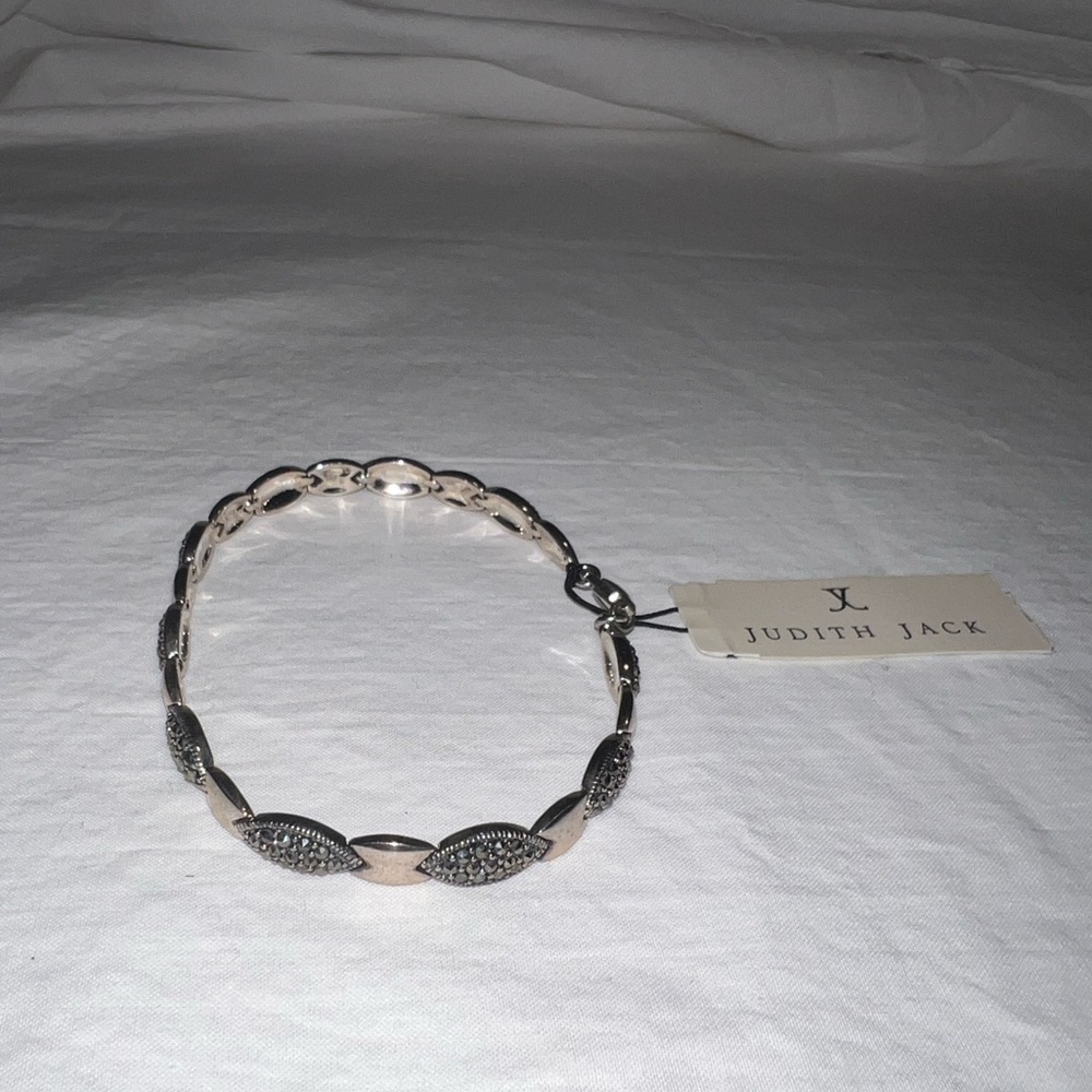 Judith Jack 925 Silver and Black Marquise Bracelet